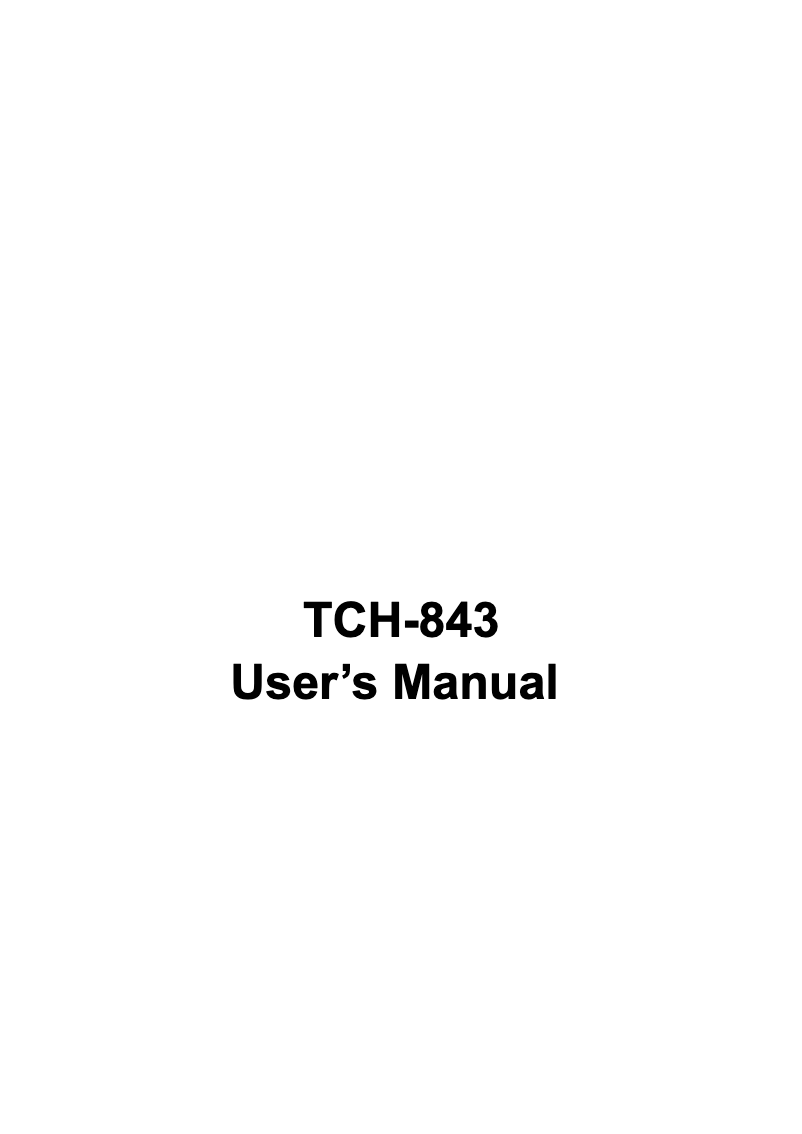 Image de la première page du manuel de l'appareil TRIO-TCH843