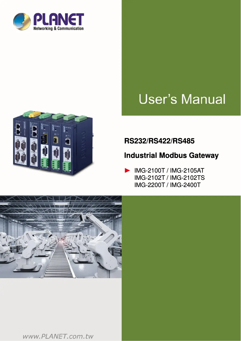 Image de la première page du manuel de l'appareil IMG-2102TS