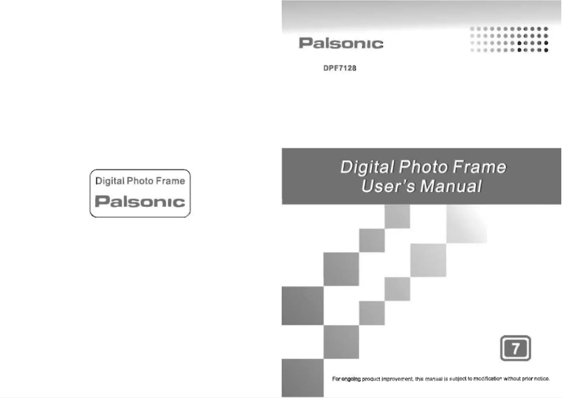 Page n°1 - Manuel utilisateur Palsonic DPF7128