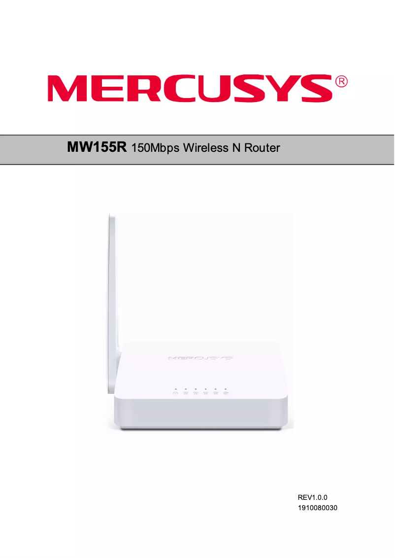 Page 1 de la notice Manuel utilisateur Mercusys MW155R
