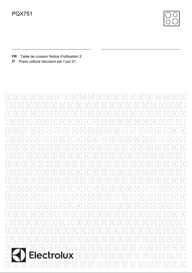 Page 1 de la notice Manuel utilisateur Electrolux PQX751UOV
