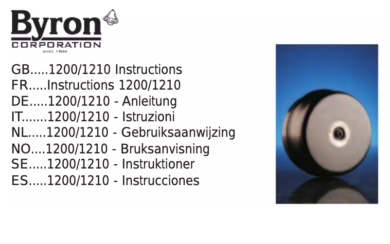 Page 1 de la notice Mode d'emploi Byron 1200