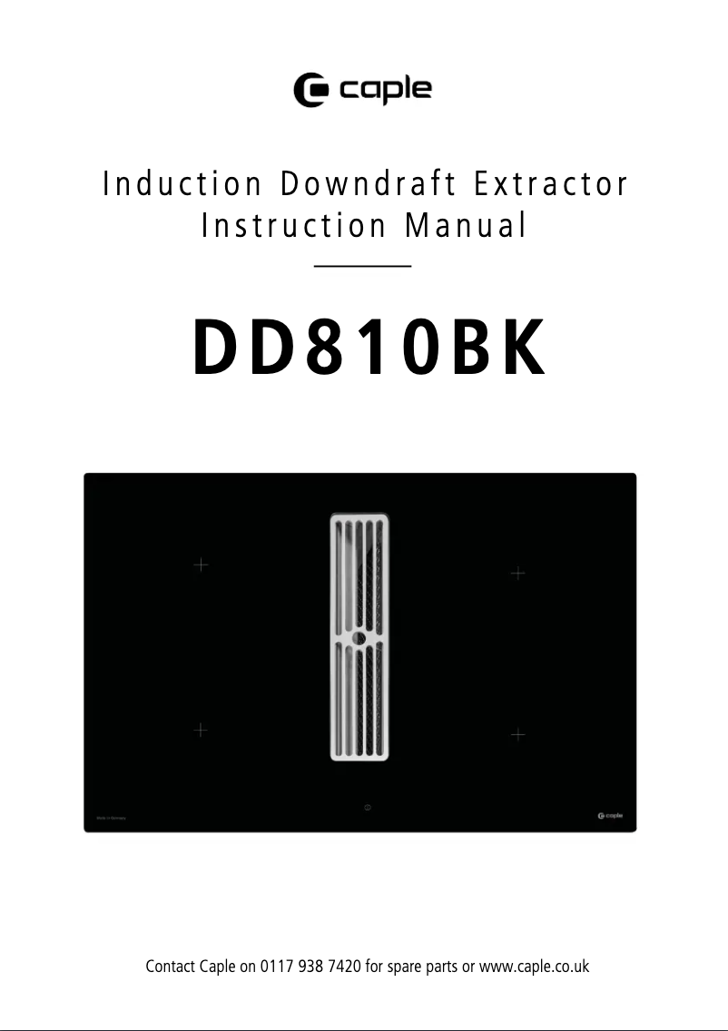 Page 1 de la notice Manuel utilisateur Caple PLASDD810BK