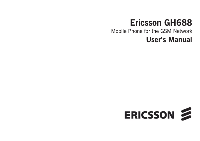 Page n°1 - Manuel utilisateur Ericsson GH688