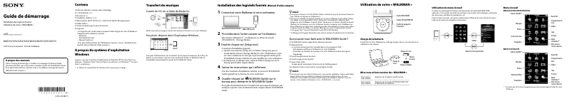 Page n°1 - Manuel utilisateur Sony Walkman NWZ-E475