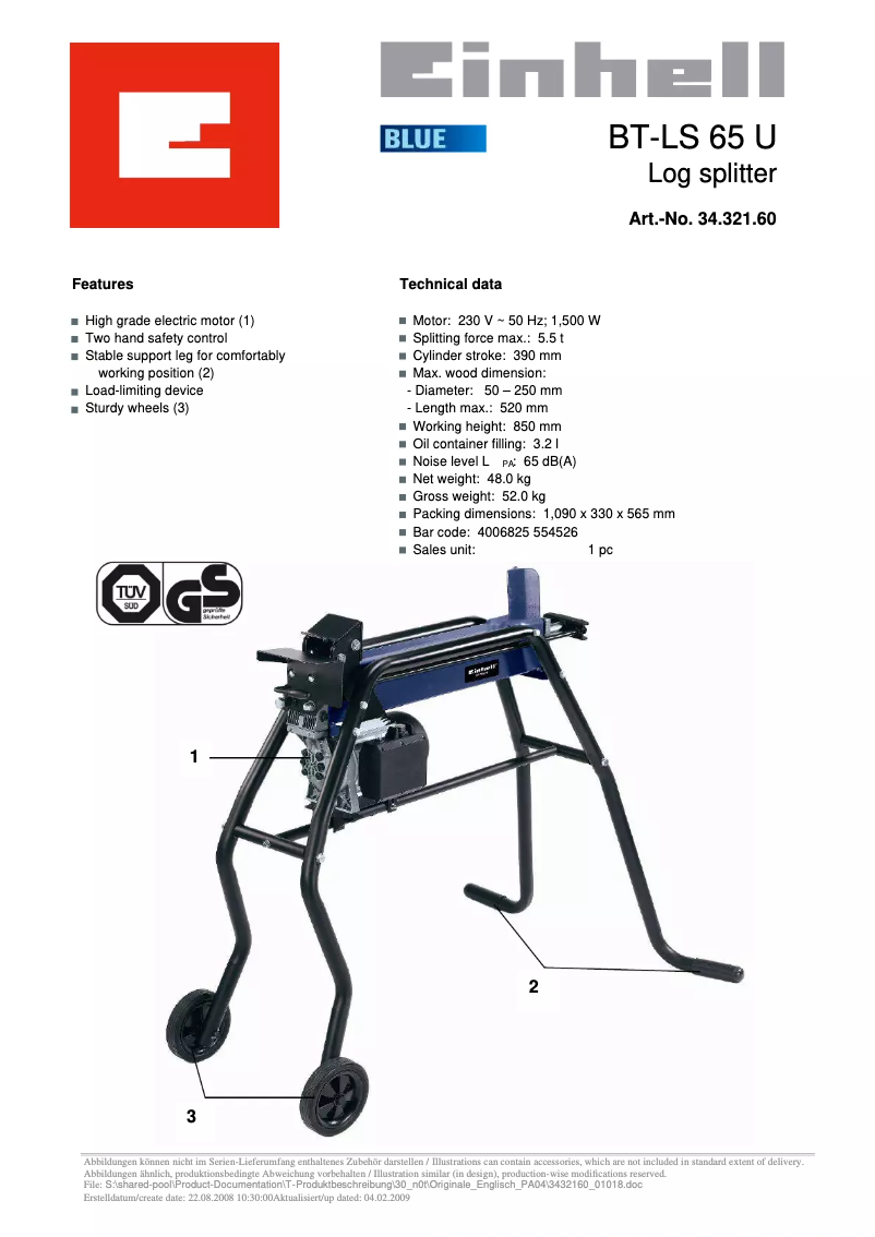 Image de la première page du manuel de l'appareil BT-LS 65 U