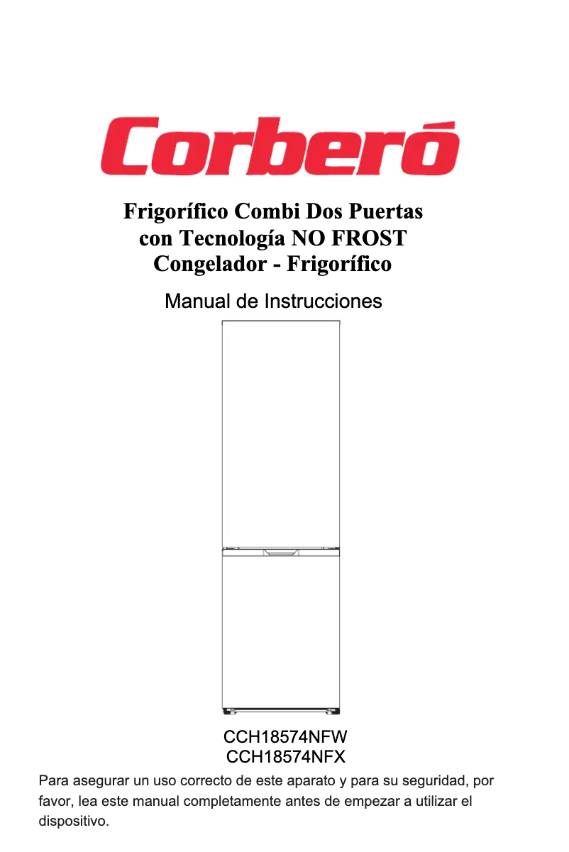 Page n°1 - Manuel utilisateur Corbero CCH18574NFX