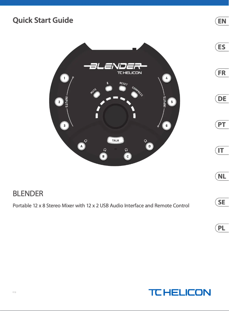 Page n°1 - Guide de démarrage rapide TC Helicon Blender