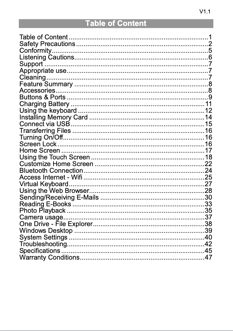 Image de la première page du manuel de l'appareil Windesk X10
