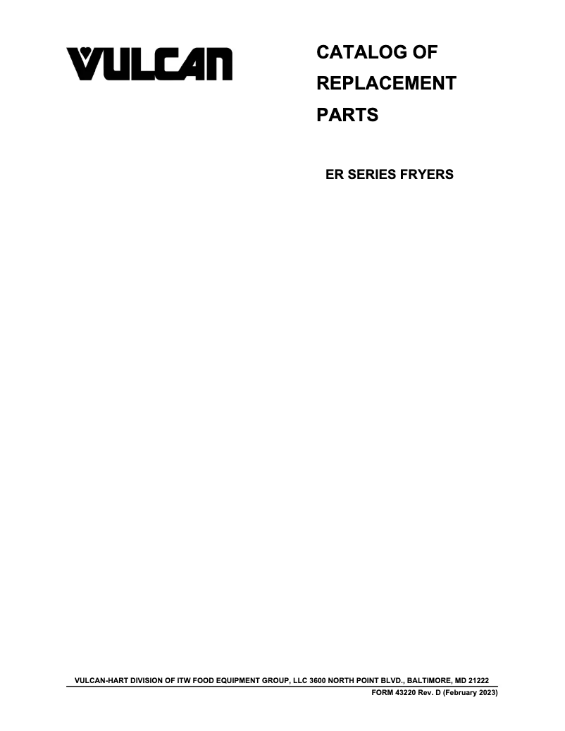 Page n°1 - Catalogue Vulcan ER50