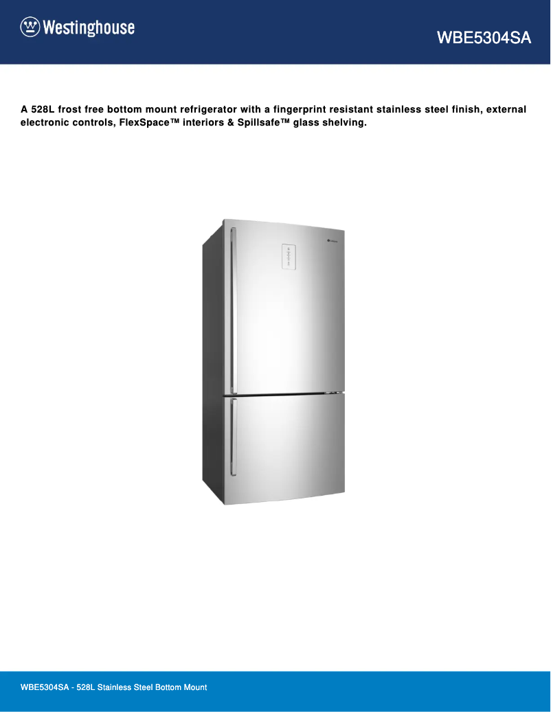 Image de la première page du manuel de l'appareil WBE5304SA