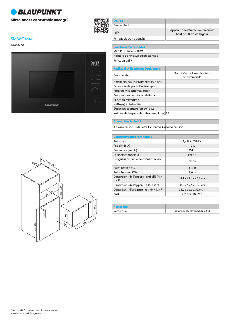 Imagen de la primera página del manual del dispositivo 5M38G1640