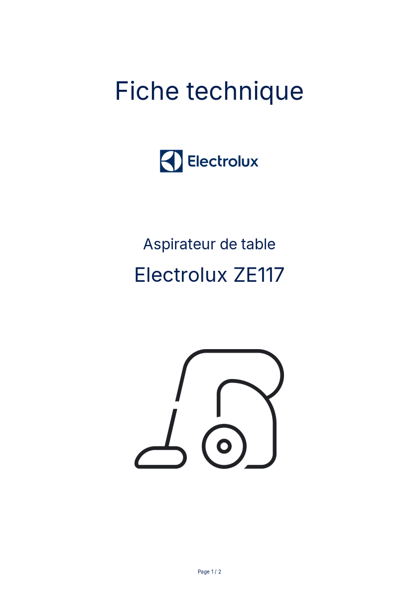 Image de la première page du manuel de l'appareil ZE117