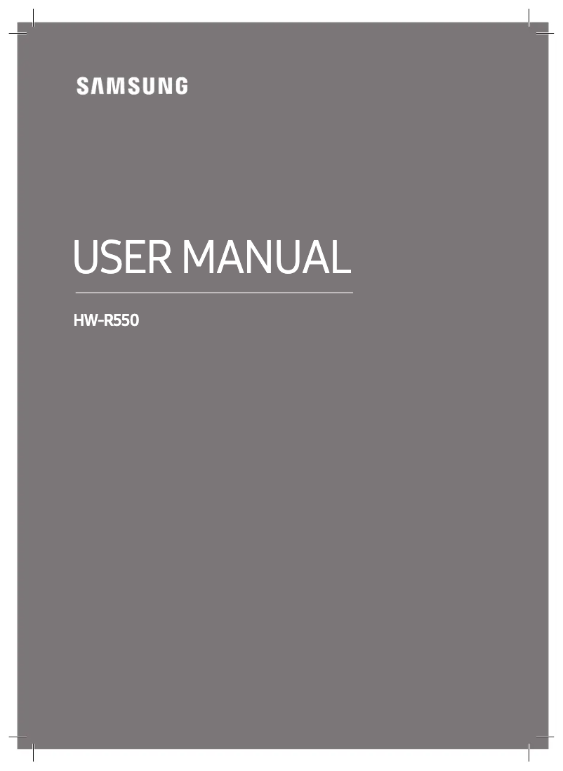 Image de la première page du manuel de l'appareil HW-R550