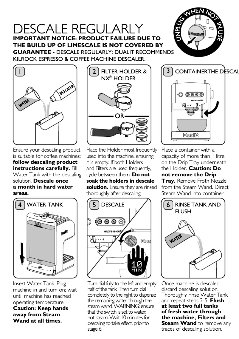 Page 1 de la notice Manuel utilisateur Dualit 84516