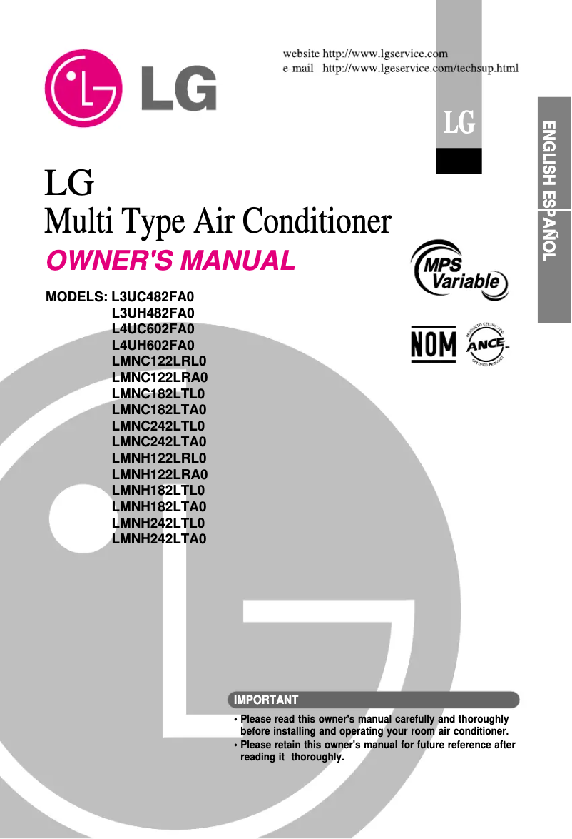 Page 1 de la notice Manuel utilisateur LG LMNC246LTL0