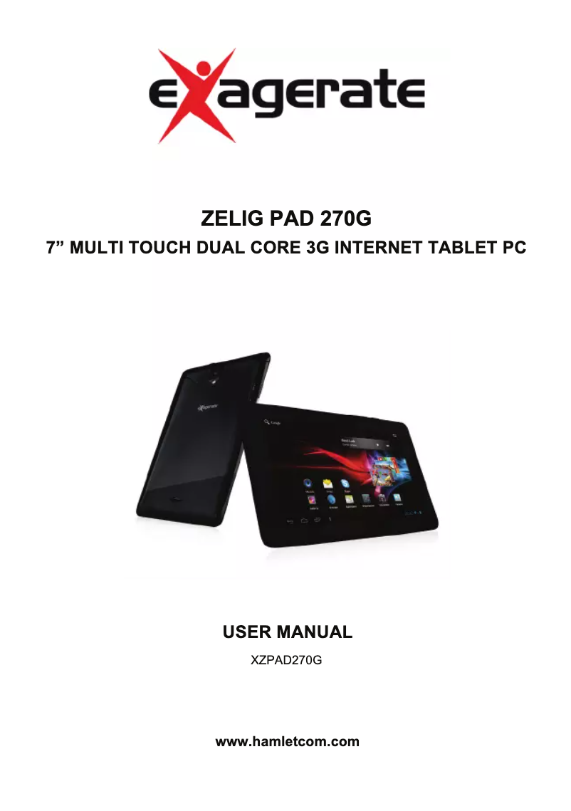 Página 1 del manual Manual de usuario Exagerate Zelig Pad XZPAD270G