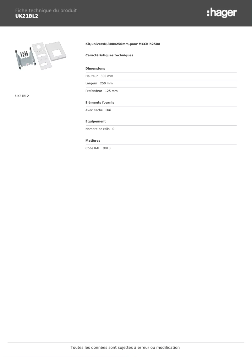 Image de la première page du manuel de l'appareil UK21BL2