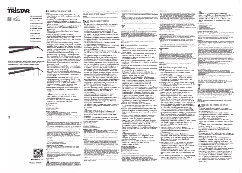 Page n°1 - Manuel utilisateur TriStar HD-2360