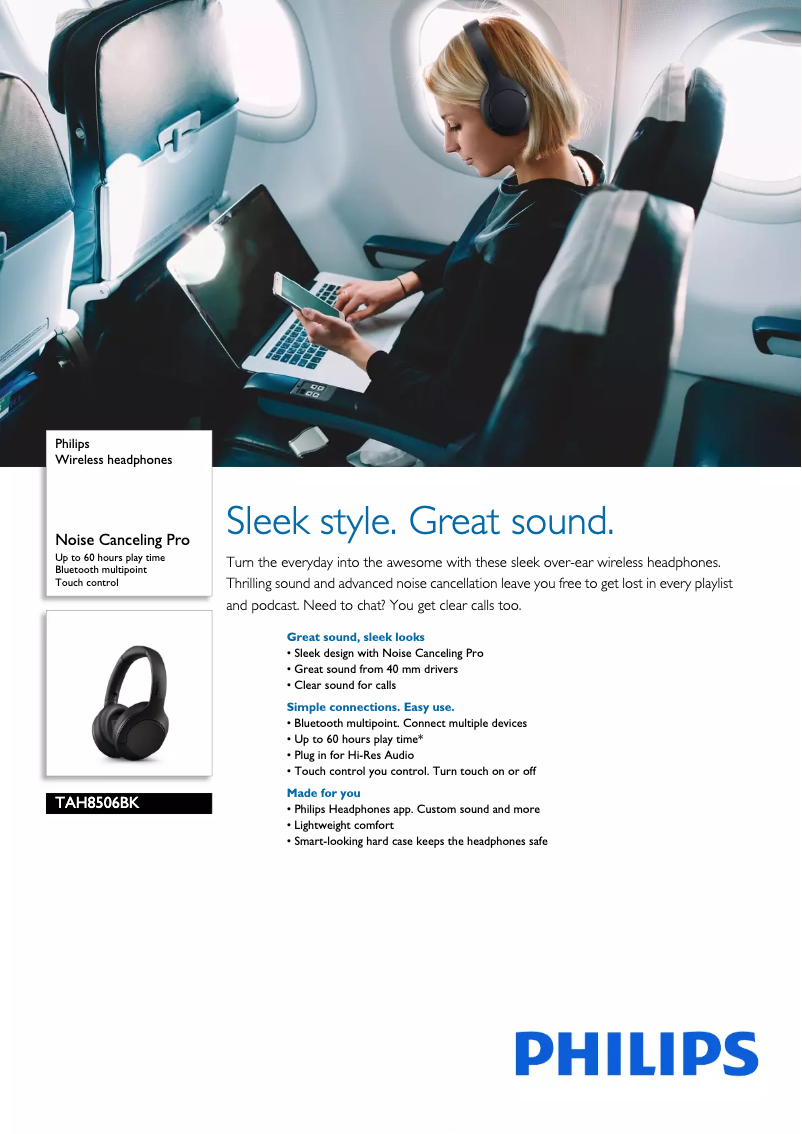 Page 1 de la notice Brochure Philips TAH8506