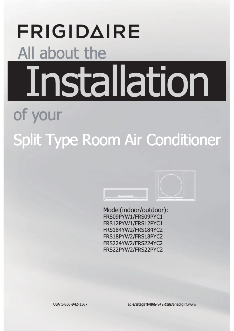 Page 1 de la notice Guide d'installation Frigidaire FRS18PYS2