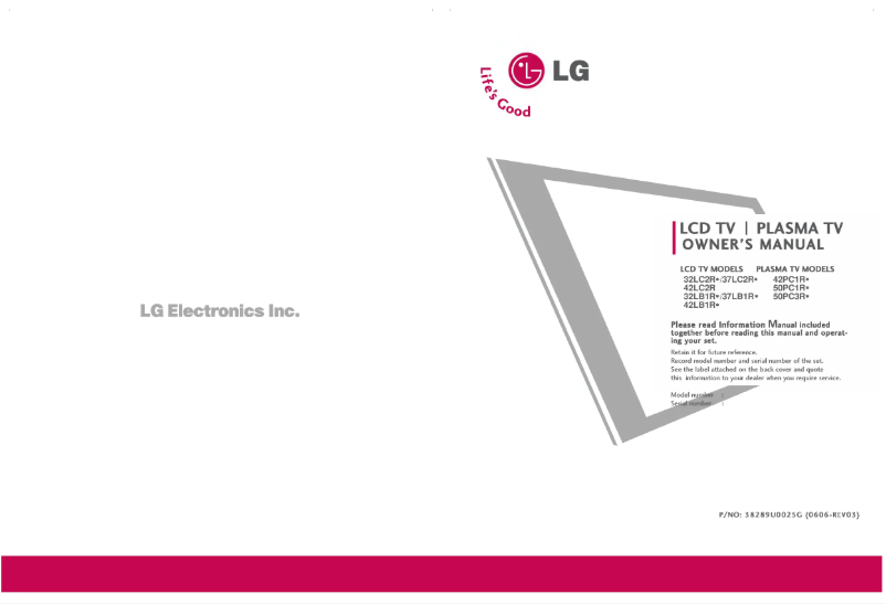 Page n°1 - Manuel utilisateur LG 50PC1R-TH