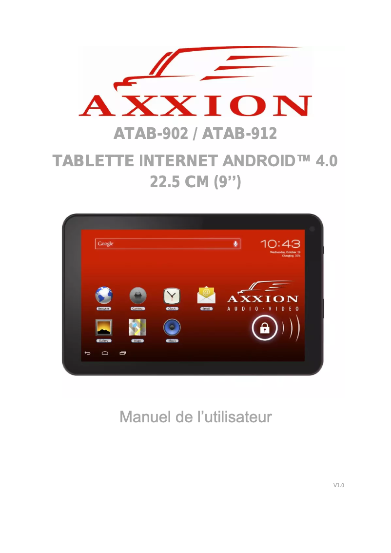 Page n°1 - Manuel utilisateur Axxion ATAB-902