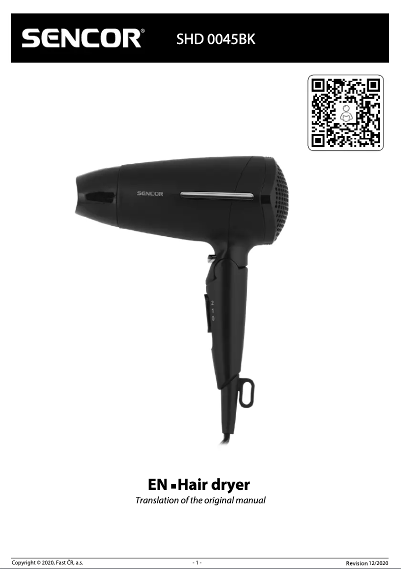 Image de la première page du manuel de l'appareil SHD 0045BK