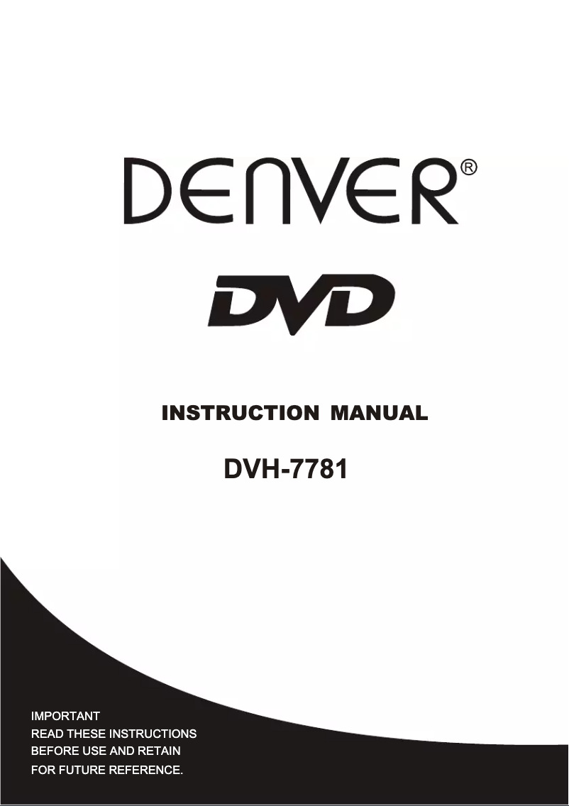 Page n°1 - Manuel utilisateur Denver DVH-7781