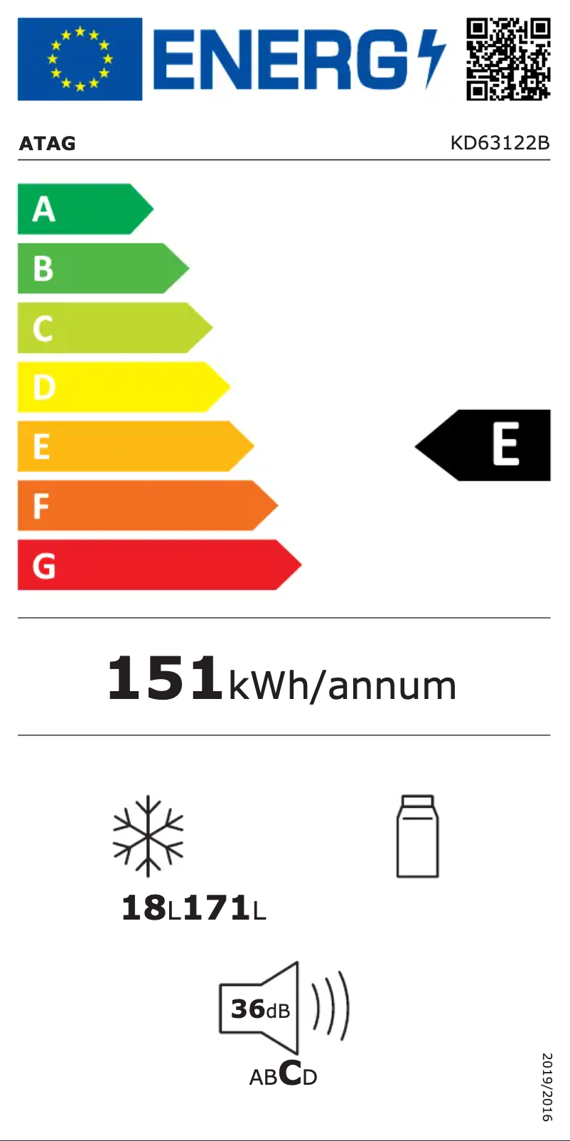 Page n°1 - Label énergétique Atag KD63122B
