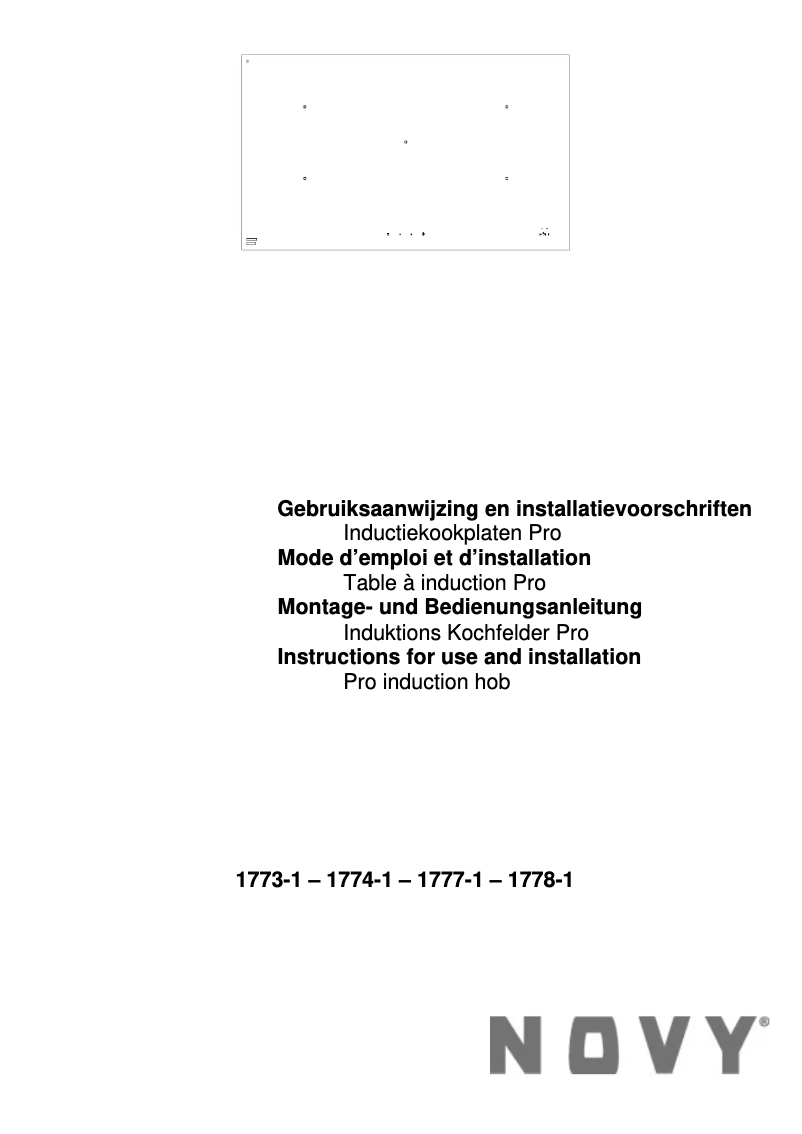 Page 1 de la notice Manuel utilisateur Novy Pro 1777