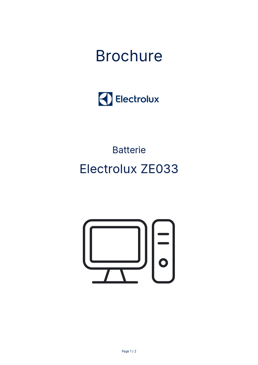 Page n°1 - Brochure Electrolux ZE033