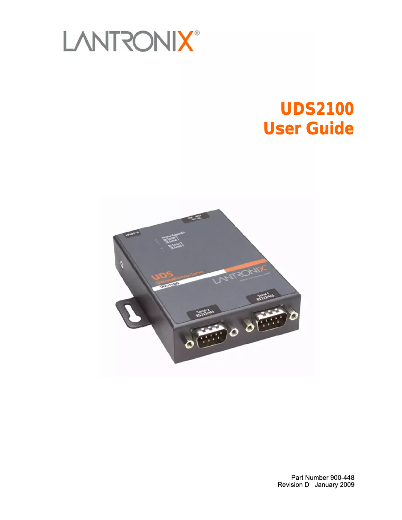 Page n°1 - Manuel utilisateur Lantronix UDS2100