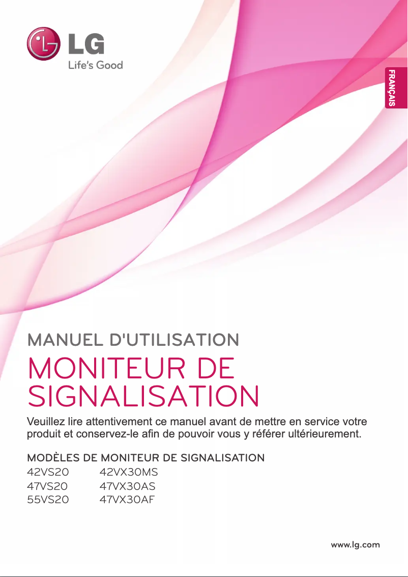 Page n°1 - Manuel utilisateur LG 47VS20-BAA