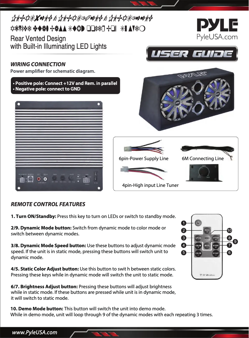 Page n°1 - Manuel utilisateur Pyle PLBAS122LE