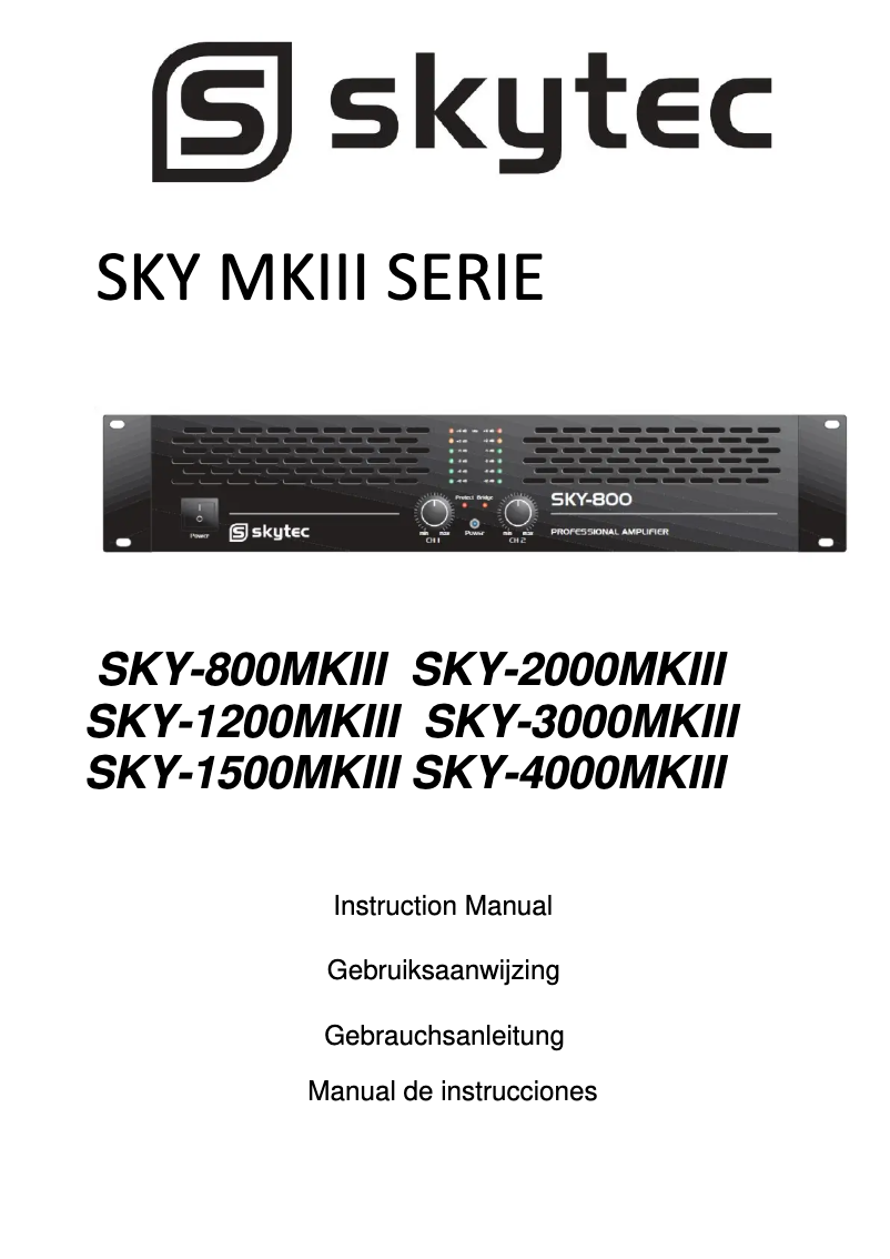 Image de la première page du manuel de l'appareil SKY-2000 MKII