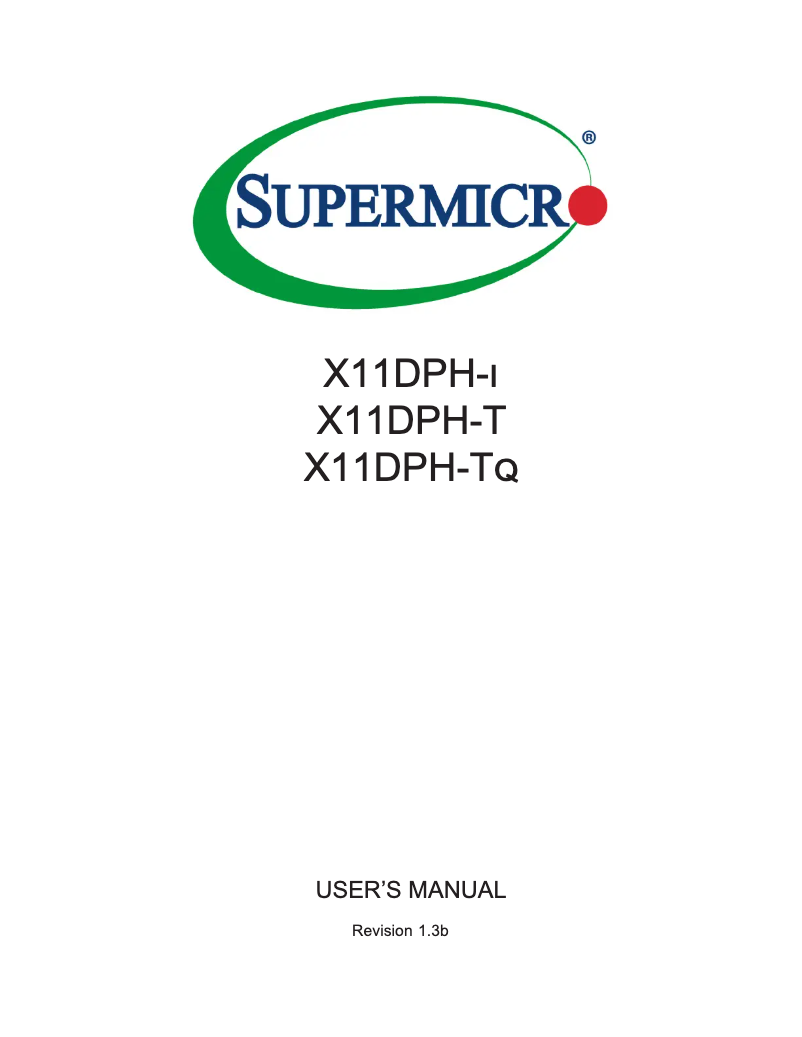 Page n°1 - Manuel utilisateur Supermicro X11DPH-T