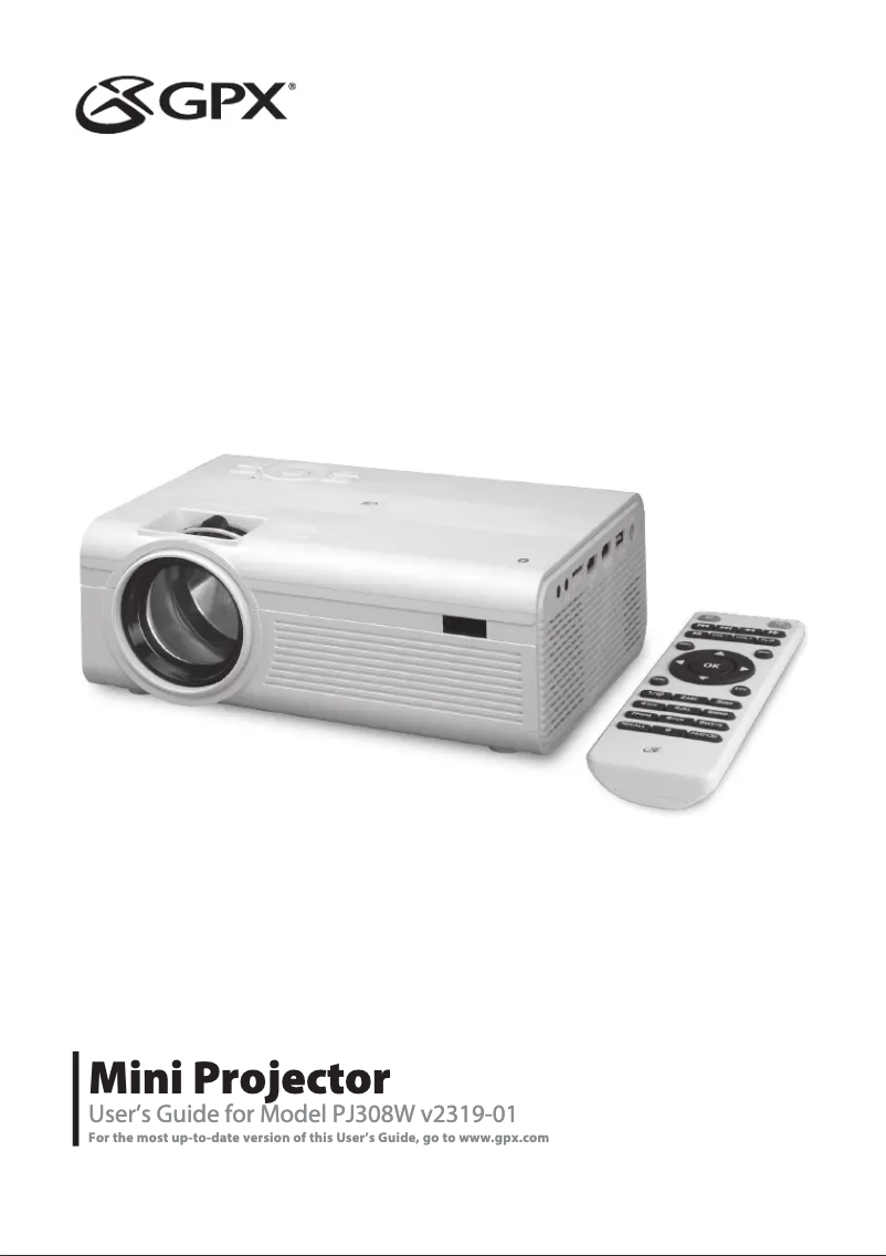Page 1 de la notice Manuel utilisateur GPX PJ308W