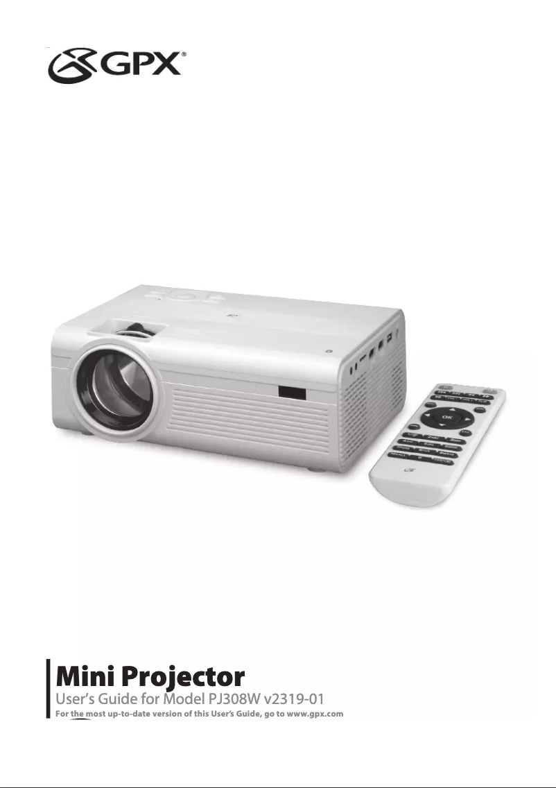 Image de la première page du manuel de l'appareil PJ308W