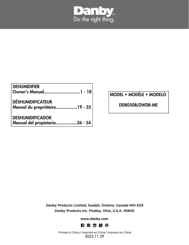 Image de la première page du manuel de l'appareil DDR050BJ2WDB-ME