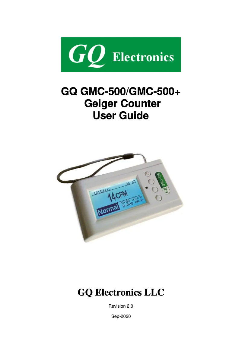 Page 1 de la notice Manuel utilisateur GQ GMC-500