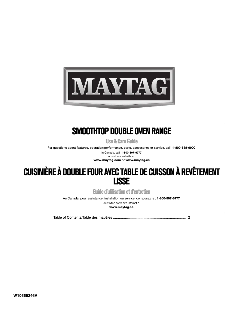 Page 1 de la notice Manuel utilisateur Maytag MET8720DE