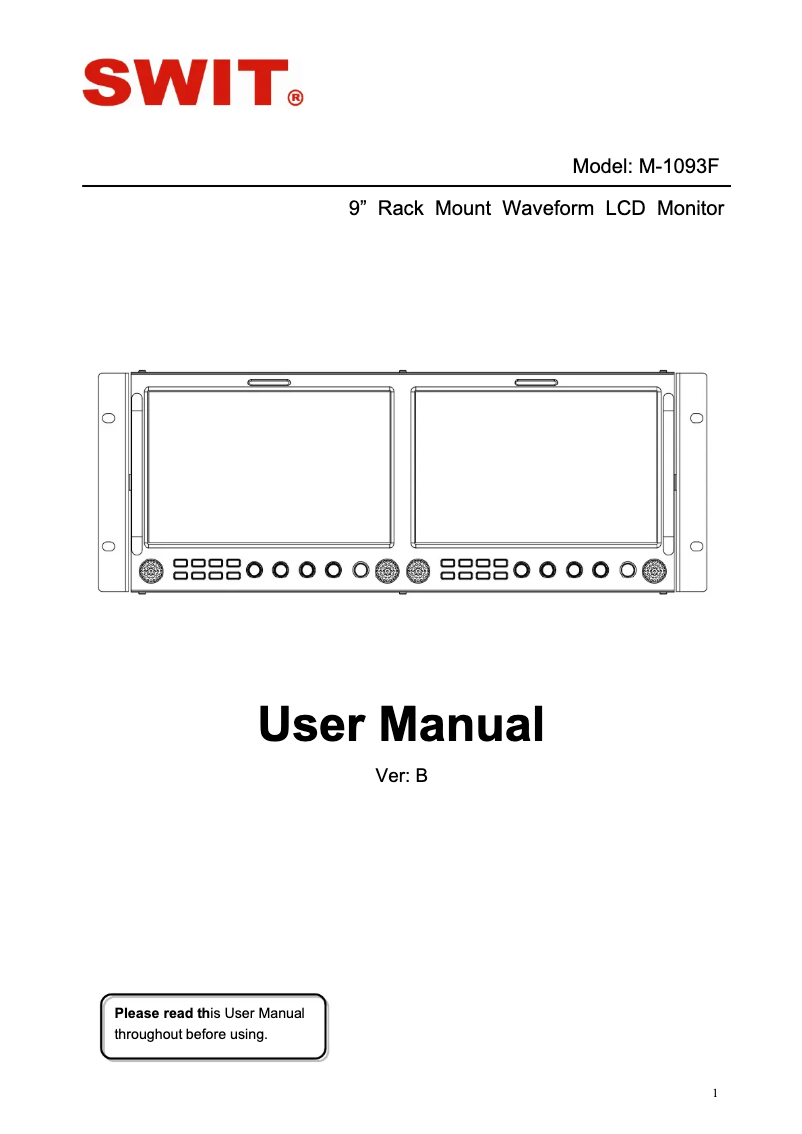 Page 1 de la notice Manuel utilisateur SWIT M-1093