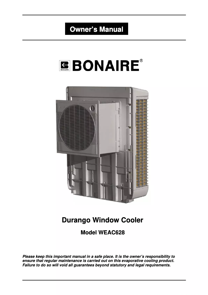 Page n°1 - Manuel utilisateur Bonaire WEAC628