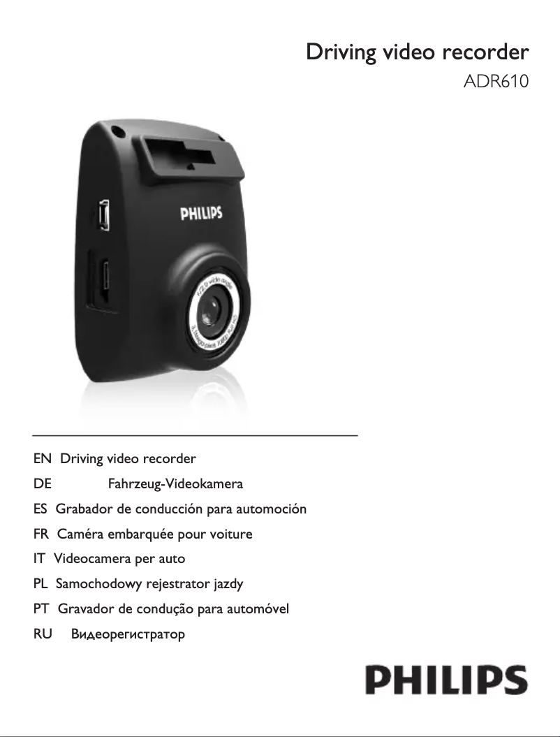 Page n°1 - Manuel utilisateur Philips ADR610