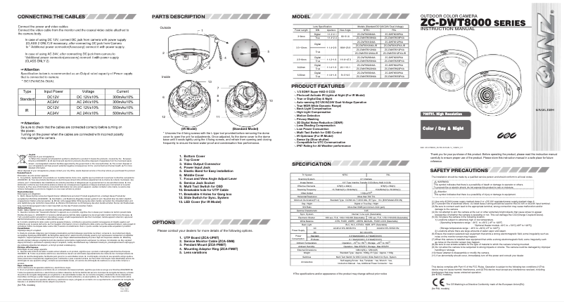 Image de la première page du manuel de l'appareil ZC-DWNT8312NXA
