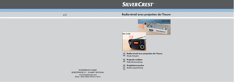 Page n°1 - Manuel utilisateur SilverCrest KH 2198