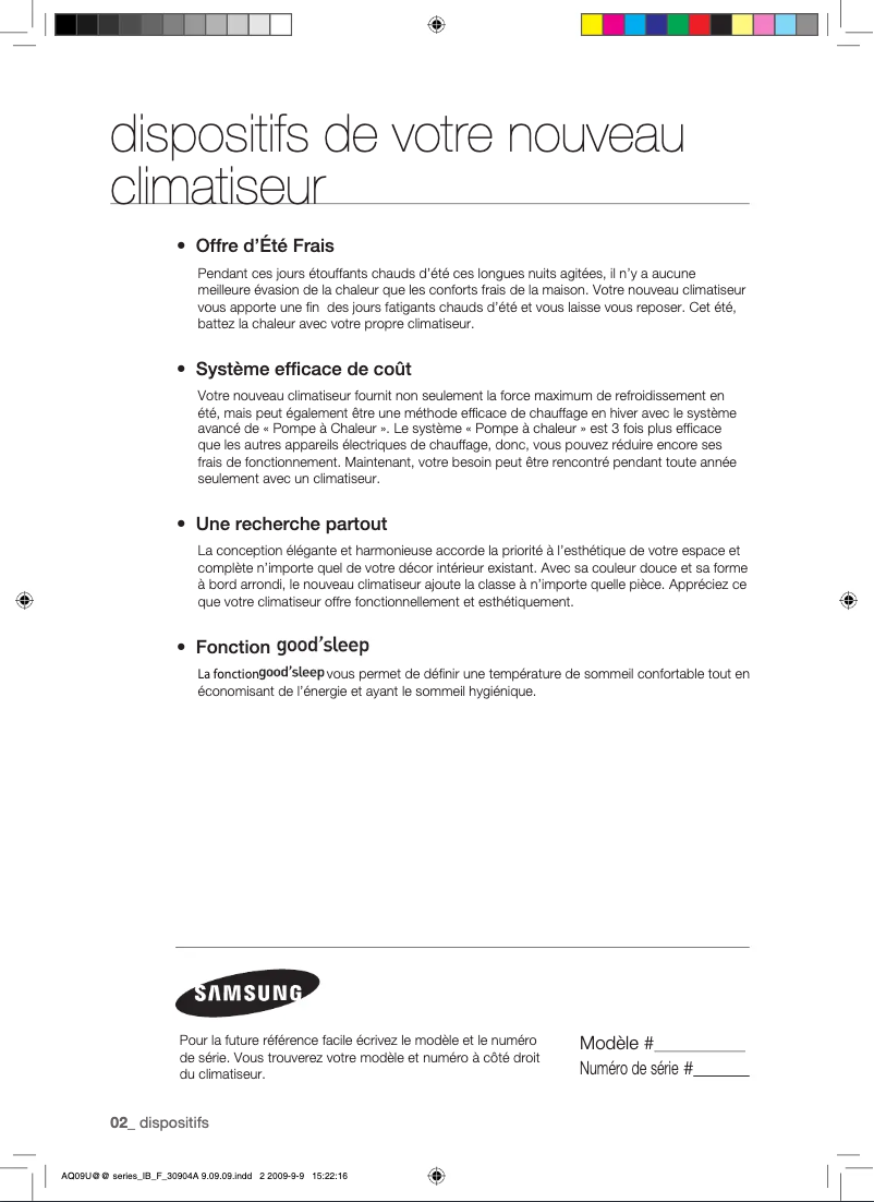 Page 1 de la notice Manuel utilisateur Samsung AQ24UUAX