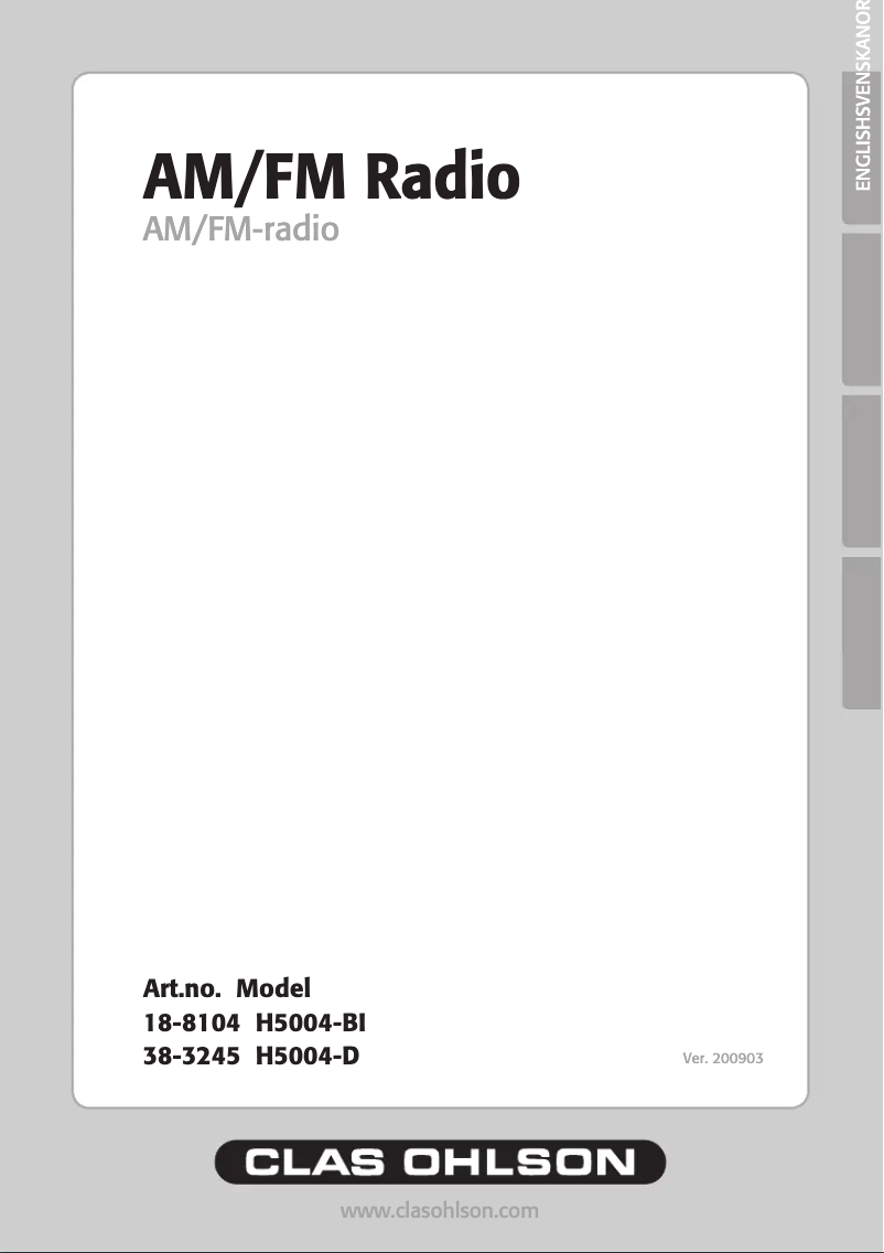 Página 1 del manual Manual de usuario Clas Ohlson H5004-D