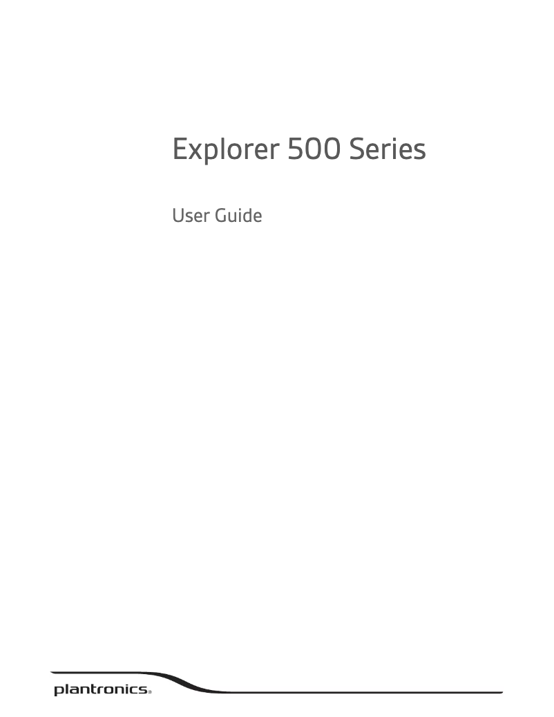 Image de la première page du manuel de l'appareil Explorer 500